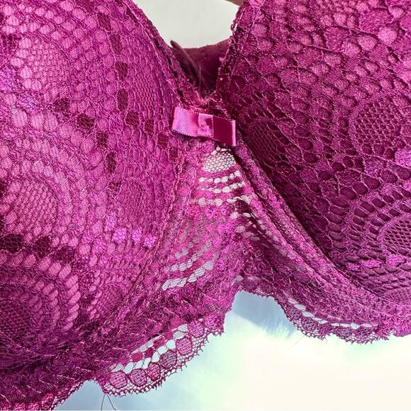 Black Fuchsia Convertible Padded Underwire Bra Purple/Burgundy/Wine Size 44D EUC - Picture 4 of 10